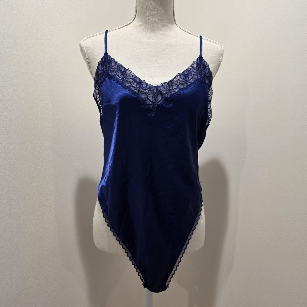 Victoria Secret Navy Blue Teddy Gold Label